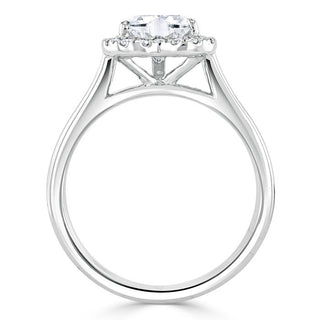 1.0 CT Heart Cut Halo Moissanite Engagement Ring - Barbara Maison 