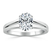 0.94 CT Oval Cut Solitaire Moissanite Engagement Ring - Barbara Maison 