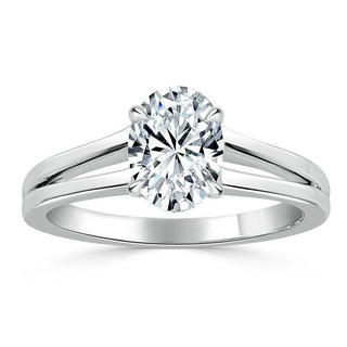 0.94 CT Oval Cut Solitaire Moissanite Engagement Ring - Barbara Maison 