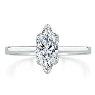 1.0 CT Marquise Cut Solitaire Moissanite Engagement Ring - Barbara Maison 