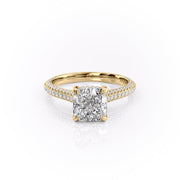 2.54 CT Cushion Cut Pave Setting Moissanite Engagement Ring - Barbara Maison 