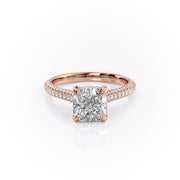 2.54 CT Cushion Cut Pave Setting Moissanite Engagement Ring - Barbara Maison 