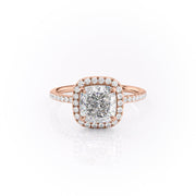 2.54 CT Cushion Cut Halo Style Moissanite Engagement Ring - Barbara Maison 