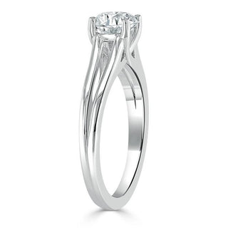 1.0 CT Cushion Cut Solitaire Split Shank Setting Moissanite Engagement Ring - Barbara Maison 