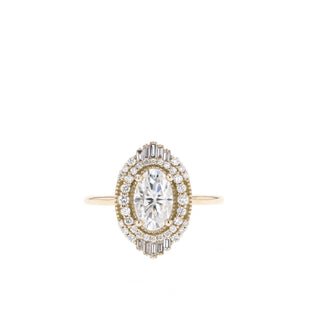 1.33 CT Oval Cut Art Deco Moissanite Engagement Ring - Barbara Maison 