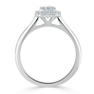 1.0 CT Radiant Cut Halo Moissanite Engagement Ring - Barbara Maison 