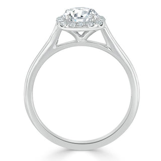 0.75 CT Round Cut Halo Moissanite Engagement Ring - Barbara Maison 