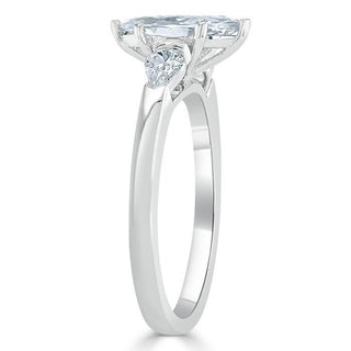 0.75 CT Marquise Cut Three Stone Moissanite Engagement Ring - Barbara Maison 