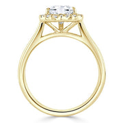 1.0 CT Heart Cut Halo Moissanite Engagement Ring - Barbara Maison 
