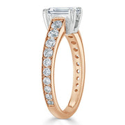 0.75 CT Emerald Cut Solitaire Moissanite Engagement Ring - Barbara Maison 