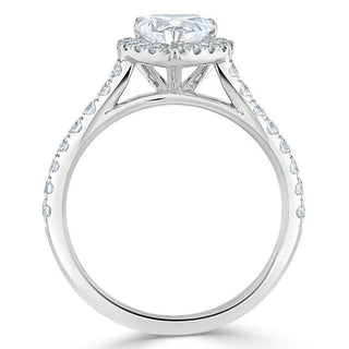 1.0 CT Heart Cut Halo Moissanite Engagement Ring With Pave Setting - Barbara Maison 