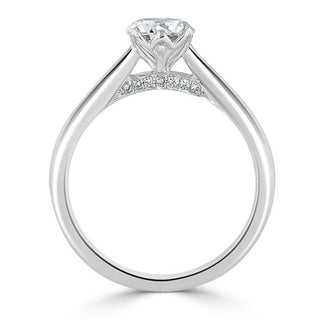 0.75 CT Round Cut Solitaire Moissanite Engagement Ring - Barbara Maison 