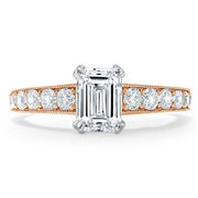 0.75 CT Emerald Cut Solitaire Moissanite Engagement Ring - Barbara Maison 