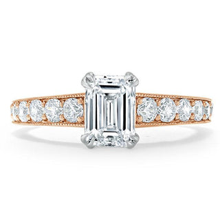 0.75 CT Emerald Cut Solitaire Moissanite Engagement Ring - Barbara Maison 