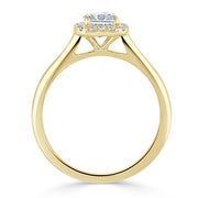 1.0 CT Radiant Cut Halo Moissanite Engagement Ring - Barbara Maison 