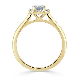 1.0 CT Radiant Cut Halo Moissanite Engagement Ring - Barbara Maison 