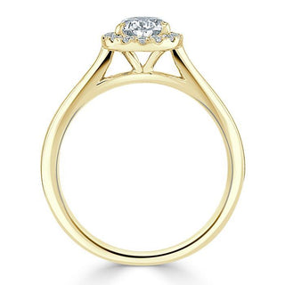 1.0 CT Pear Cut Halo Moissanite Engagement Ring - Barbara Maison 