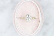 1.33 CT Oval Cut Halo Moissanite Engagement Ring - Barbara Maison 