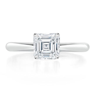 1.0 CT Asscher Cut Solitaire Moissanite Engagement Ring - Barbara Maison 