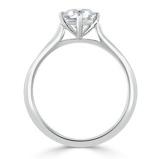 0.75 CT Round Cut Solitaire Moissanite Engagement Ring - Barbara Maison 