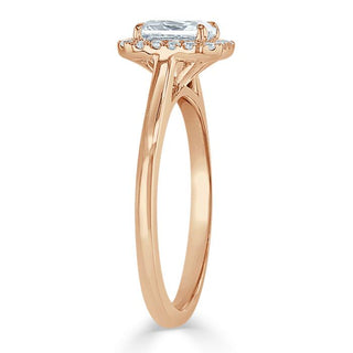 1.0 CT Radiant Cut Halo Moissanite Engagement Ring - Barbara Maison 