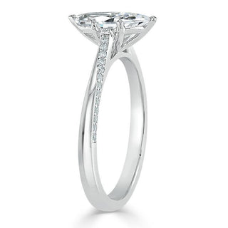 1.0 CT Marquise Cut Solitaire Moissanite Engagement Ring - Barbara Maison 