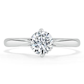 0.75 CT Round Cut Solitaire Moissanite Engagement Ring - Barbara Maison 