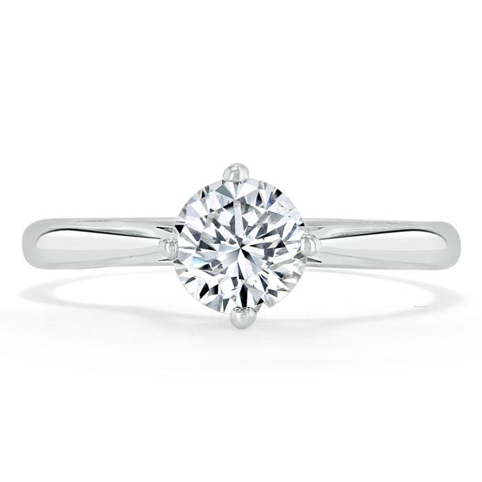 0.75 CT Round Cut Solitaire Moissanite Engagement Ring - Barbara Maison 