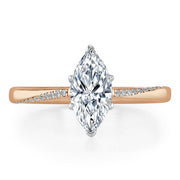 1.0 CT Marquise Cut Solitaire Moissanite Engagement Ring - Barbara Maison 