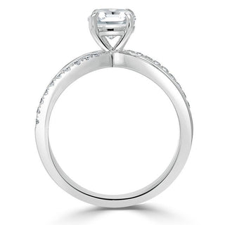 0.75 CT Asscher Cut Solitaire Split Shank Style Moissanite Engagement Ring - Barbara Maison 