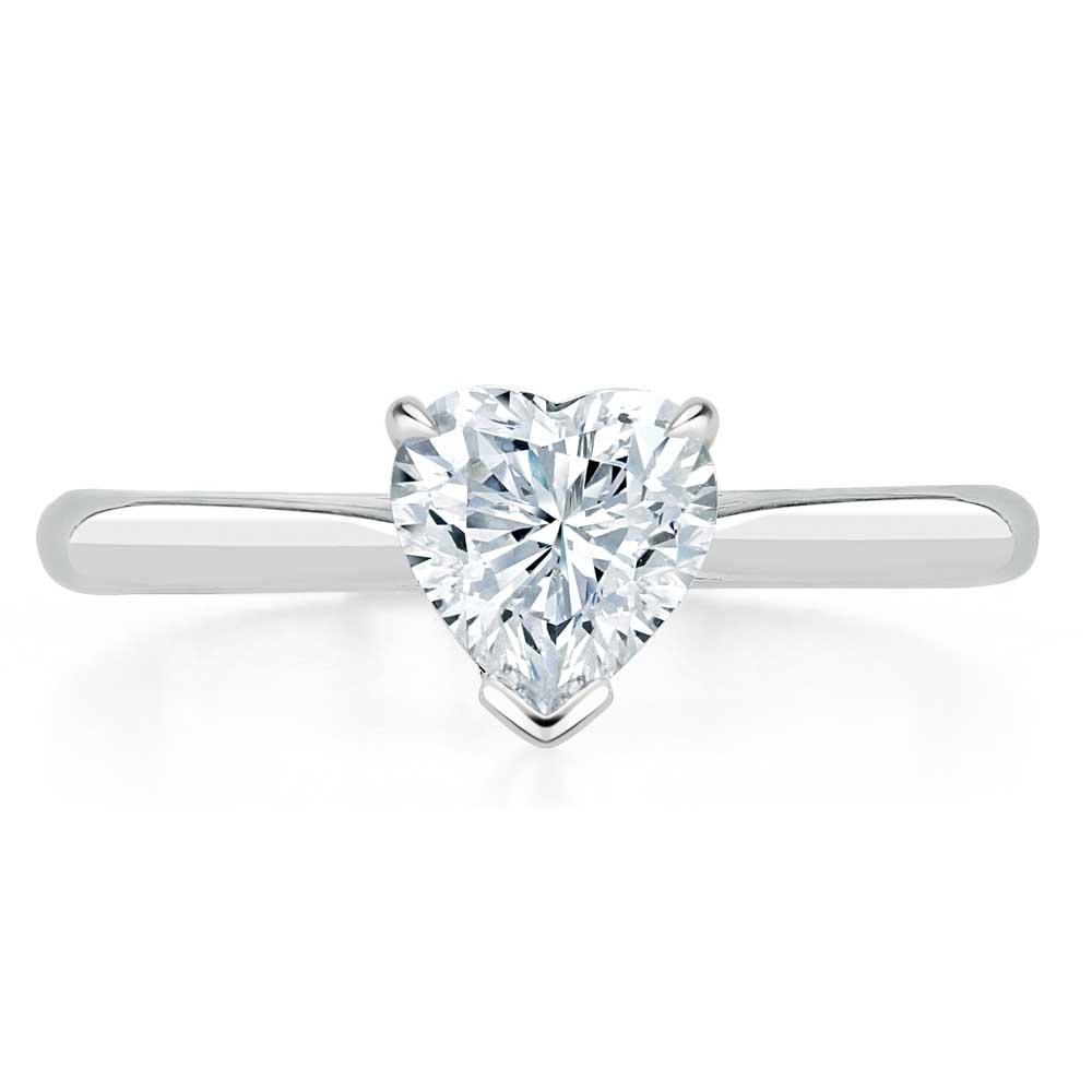 1.0 CT Heart Cut Solitaire Moissanite Engagement Ring - Barbara Maison 