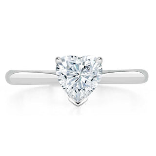 1.0 CT Heart Cut Solitaire Moissanite Engagement Ring - Barbara Maison 