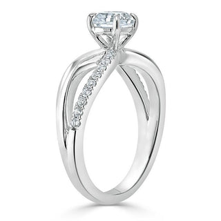 0.75 CT Asscher Cut Solitaire Split Shank Style Moissanite Engagement Ring - Barbara Maison 