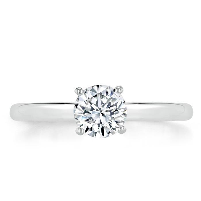0.75 CT Round Cut Solitaire Moissanite Engagement Ring - Barbara Maison 