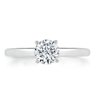 0.75 CT Round Cut Solitaire Moissanite Engagement Ring - Barbara Maison 