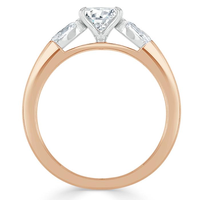 0.75 CT Oval Cut Three Stone Moissanite Engagement Ring - Barbara Maison 