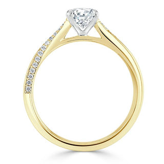 0.75 CT Oval Cut Solitaire Moissanite Engagement Ring - Barbara Maison 