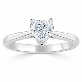 1.0 CT Heart Cut Solitaire Moissanite Engagement Ring - Barbara Maison 