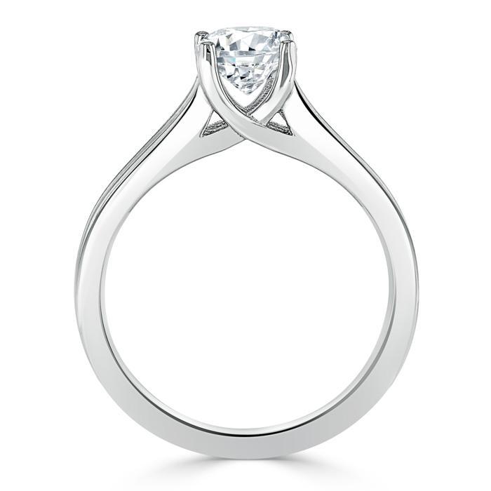 0.94 CT Oval Cut Solitaire Moissanite Engagement Ring - Barbara Maison 