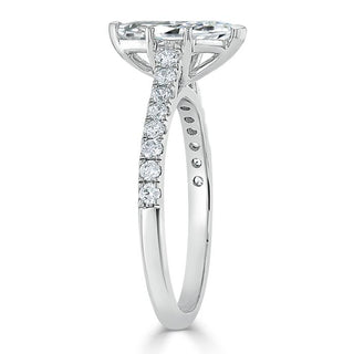 1.0 CT Marquise Cut Solitaire Pave Moissanite Engagement Ring - Barbara Maison 