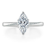 1.0 CT Marquise Cut Solitaire Moissanite Engagement Ring - Barbara Maison 