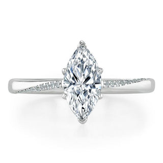 1.0 CT Marquise Cut Solitaire Moissanite Engagement Ring - Barbara Maison 