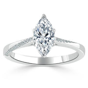 1.0 CT Marquise Cut Solitaire Moissanite Engagement Ring - Barbara Maison 