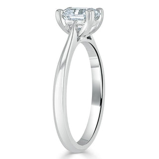 1.0 CT Asscher Cut Solitaire Moissanite Engagement Ring - Barbara Maison 