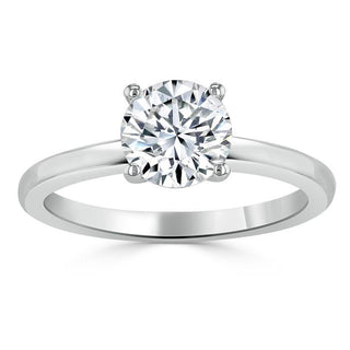 0.75 CT Round Cut Solitaire Moissanite Engagement Ring - Barbara Maison 