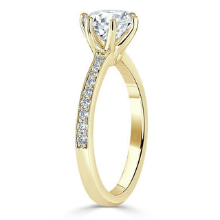 0.75 CT Round Cut Solitaire Moissanite Engagement Ring With Channel Setting - Barbara Maison 