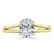 0.94 CT Oval Cut Solitaire Moissanite Engagement Ring - Barbara Maison 