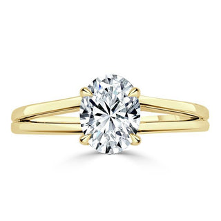 0.94 CT Oval Cut Solitaire Moissanite Engagement Ring - Barbara Maison 