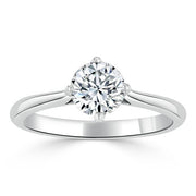 0.75 CT Round Cut Solitaire Moissanite Engagement Ring - Barbara Maison 