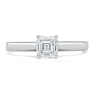 1.0 CT Asscher Cut Solitaire Moissanite Engagement Ring - Barbara Maison 